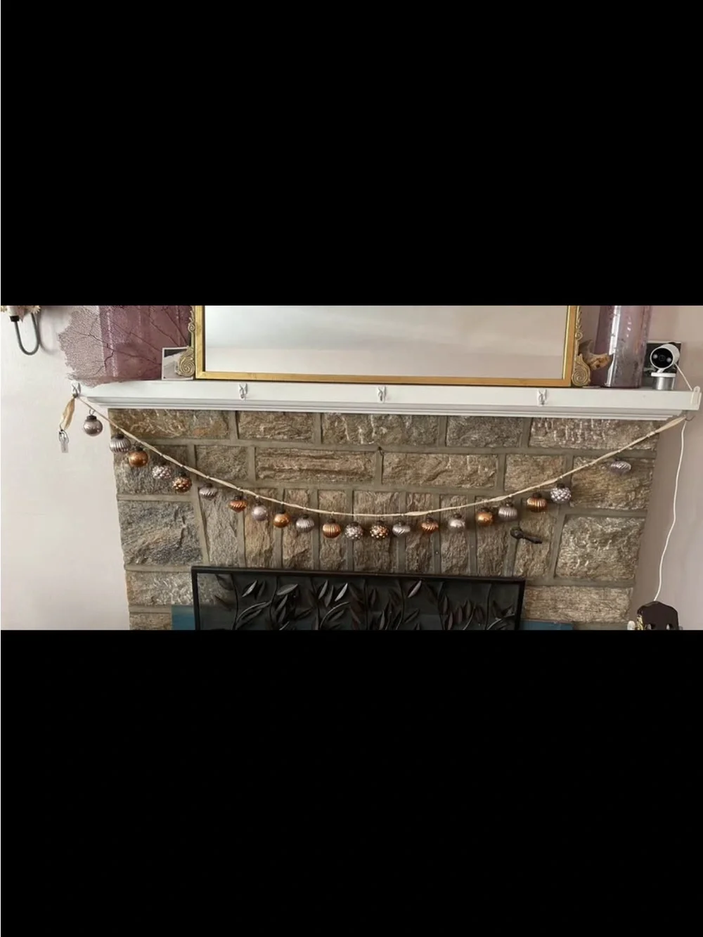 Mercury Glass Ornament Garland from Anthropologie